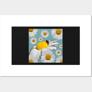 Daisy Floral Print Happy Inspirational Design Cute Daisies Home Decor & Gifts Posters and Art